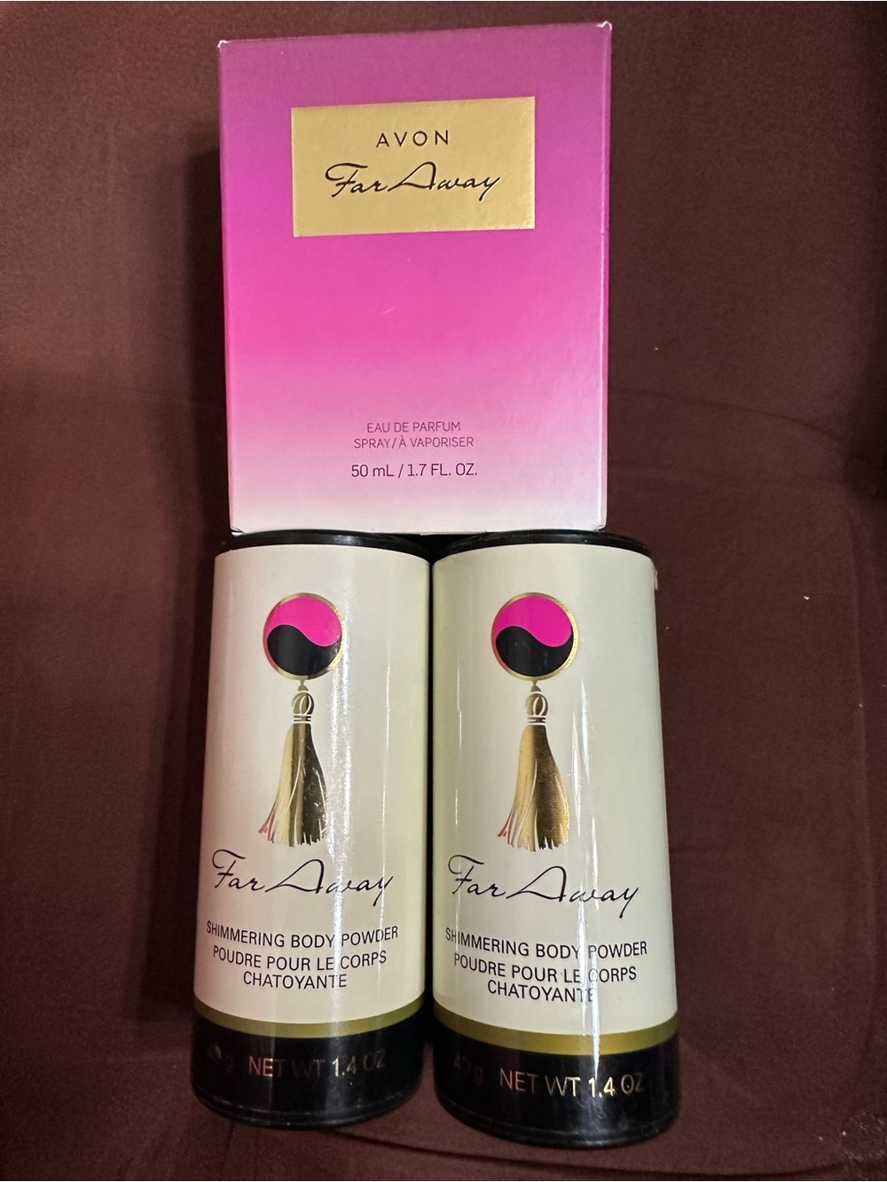 Avon Far Away Shimmering Body Powder - and new parfum spray